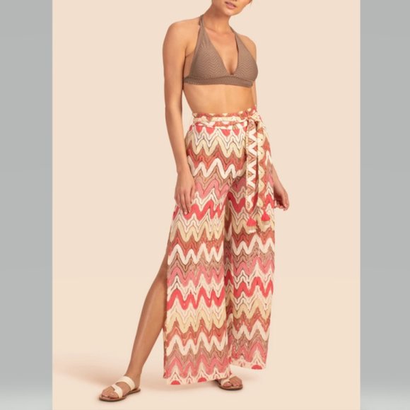 Trina Turk Palasides Cover Up Pants in White Geranium NWT - Picture 4 of 13